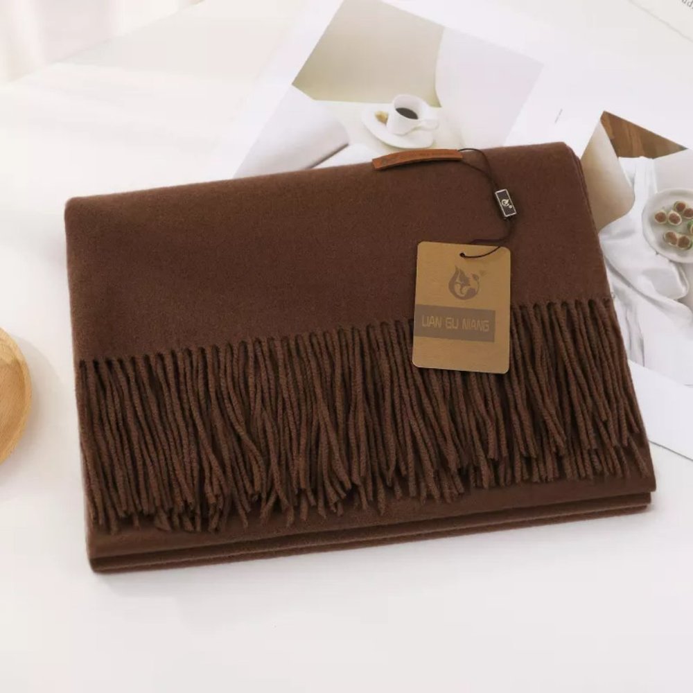 Cashmere Feel Solid Scarf, Luxurious Long Extra Large Women Men shawl.